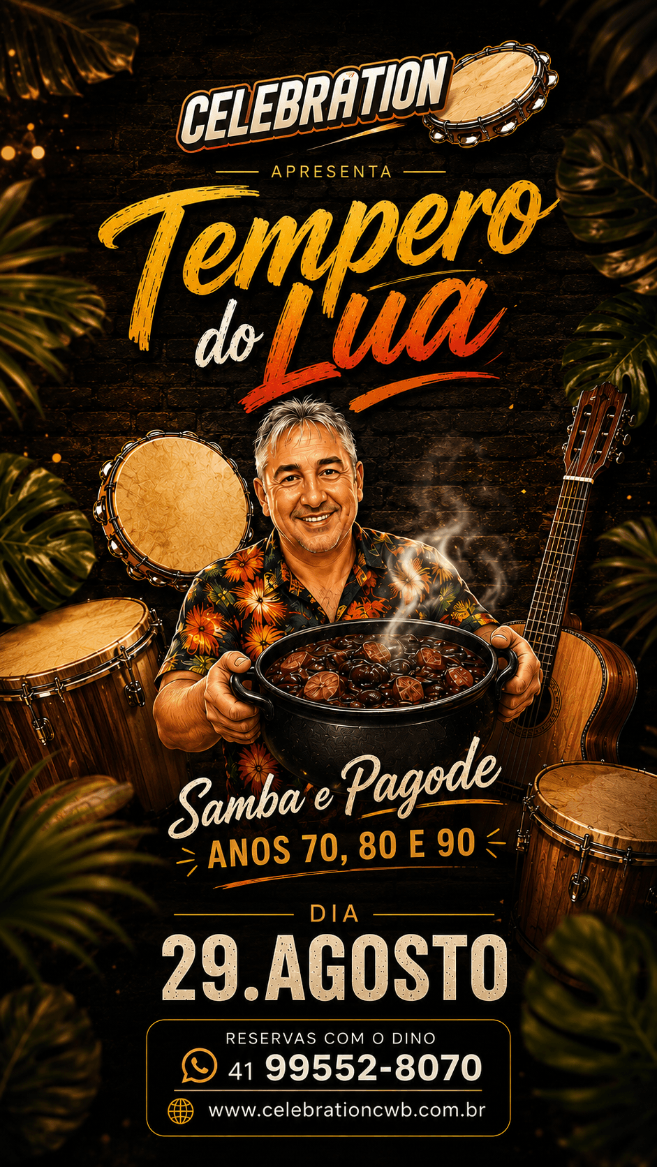 Flyer oficial do Celebration apresenta Tempero do Lua